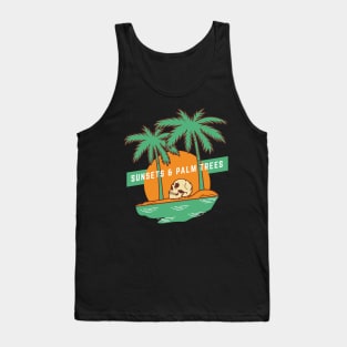 Sunsets And Palm Trees Vintage Skeleton Tank Top